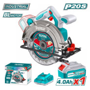 Пила циркулярная, 20В, 1АКБ 4,0 А/ч, диск 165,   TOTAL TSLI16521