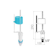 Поплавочный клапан нижней подачи воды 1/2, пл. резьба  AV Engineering AVE129705