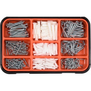 Шурупы с набором пластмассовых дюбелей (набор 290шт)  VOREL 24112