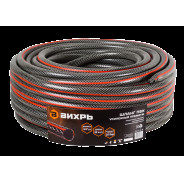 Шланг поливочный ПВХ усиленный премиум, пищевой трехслойный армированный 3/4, чёрн-красн Вихрь 50 м...ВИХРЬ 73/7/2/8