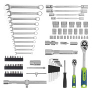 Набор инструментов, 1/2", 1/4", пластиковый кейс 89 предметов  ...Сибртех 13396