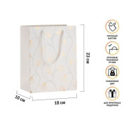 Пакет подарочный с ручками, 23х18х10 см., белый, серия Aurora  PERFECTO LINEA 47-231801