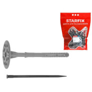 Дюбель для теплоизоляции 10х140 мм с пласт. гвоздем (50 шт в дой-паке)  ...STARFIX SMD5-29005-50