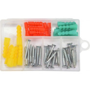 Шурупы с набором пластмассовых дюбелей (набор  52шт)  YATO YT-36505