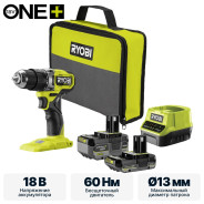 ONE + / Дрель-шуруповерт ударная RYOBI RPD18C1-242SRyobi 5133006524