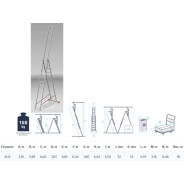 Лестница алюминиевая 3-секционная, 299/787/316см, 3х12 ступеней, вес 18кг,  ...STARTUL ST9942-12