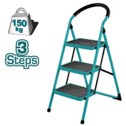 Стремянка стальная с 3-мя широкими ступенями, 75см, 6.9кг, TOTAL THLAD09031