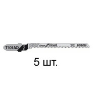 Пилка лобзиковая по дереву, T101AO, 5 шт.,  BOSCH 2608630031