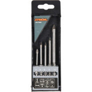 Сверла по плитке и стеклу с хвостовиком HEX 4, 5, 6, 8, 10mm (набор 5шт) "S  ...STHOR 21709