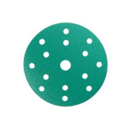 Шлифлист 150mm круг P500 пленка, самосцепл. (15 отв.) Green  ABRAforce 162713