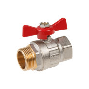 Кран шаровый 1" наружная-внутренняя резьба бабочка PN40  ...AV Engineering AVE093001