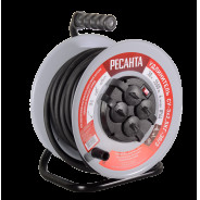 Удлинитель силовой на металлической катушке 30м, 3.5кВт, 4 роз., Ресанта СУ-3х2.5КГ-30/3...РЕСАНТА 61/118/9