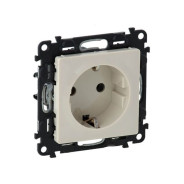 Розетка 1-ая 2P+E (скрытая, с/з) слоновая кость, Valena Life, (VALENA LIFE - РОЗЕТКА 2P+E НЕМ. СТД.,...LEGRAND 753521