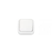 Выключатель белый одноклавишный на два направления открытой установки, Пралеска, 6А,  ...BYLECTRICA А610-147