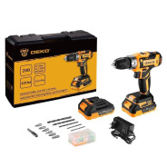 Дрель-шуруповерт аккумуляторная, 20В, 2АКБ 3,0 А/ч, 1350 обмин, DEKO DKCD20V...Deko 080-1009