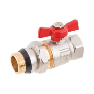 Кран шаровый 1/2" внутренняя-внутренняя резьба Бабочка (со сгоном) PN40  ...AV Engineering AVE095012