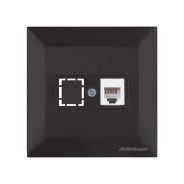 Розетка телефонная 1хRJ12 (скрытая) черная, DARIA  MUTLUSAN 2120 125 0184