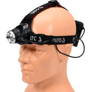 Фонарик налобный (10W, 450lm, 6V, 4хAA, zoom)  YATO YT-08591