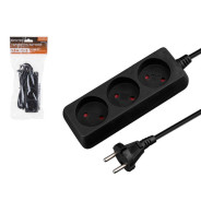 Удлинитель 1.5м (3 роз., 2.2кВт, б/з, ПВС 2х0.75) черный  ЮПИТЕР JP8101-30