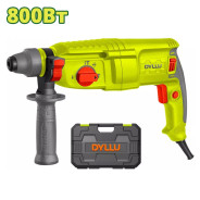 Перфоратор,800 Вт, 0-1100 об/мин, 0-4000 ударов/мин, 2,5 Дж, 26 мм (бетон), 13 мм (сталь), 30 мм (де...DYLLU DTRH1D26
