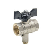 Кран шаровый 1/2" стандарт внутренняя-внутренняя резьба для термодатчика бабочка PN 40  ...LD LD.45.340.15