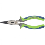 Длинногубцы прямые,160 mm, фосфатирование, трехкомпонентные рукоятки  ...Сибртех 17155