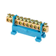 Шина "N" нулевая 6х9mm 10 групп с изолятором на DIN-рейку малая стойка  ...ЮПИТЕР JP7208-02