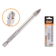 Сверло по кафелю/стеклу 4х60mm четырехкромочное шестигр.  ...GEPARD GP2081-04