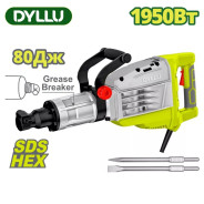 Отбойный молоток, SDS-Hex, 220 В,  1950 Вт, 80 Дж,  2100 уд/мин,   DYLLU DTDB2D95