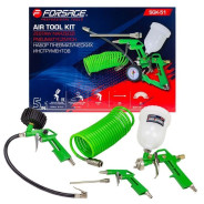 Краскораспылитель H-827-2V c верхним пластиковым бачком 600мл в комплекте с аксессуарами, набор 5пр....Forsage F-SGK-51