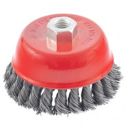 Щетка для УШМ, 100 мм, М14, Чашка, крученая проволока 0.5 мм  Matrix 74628