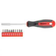 Отвертка с набором бит, 11шт., Fusion, CrV, 3-х компонентная рукоятка "anti slip"  ...Matrix 11453