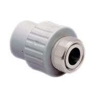 Муфта ПП с накидной гайкой 25х3/4" белый  РосТурПласт 10699