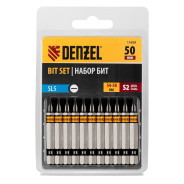 Набор бит SL5.0х50, сталь S2, шестигранный профиль, 10шт.  DENZEL 11659