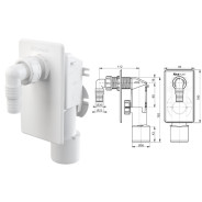 Сифон для стиральной машины под штукатурку, белый  Alcaplast APS4