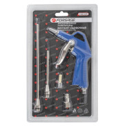 Пистолет обдувочный с комплектом сопел  3пр.(20,90,165мм+штуцер под б/с+штуцер елочка 8мм), в блисте...Forsage F-DG-12-K