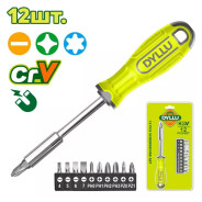 Отвертка-держатель бит с набором бит   (12 предметов)DYLLU DTSS1612