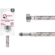 Подводка гибкая, SUS, иголка м10 длинная - гайка 1/2" 50 см (6 Bar, 90°С)  ...ECONOCE EC022050