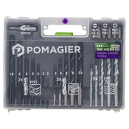 Набор бит и сверл с расходниками в пластиковом кейсе (300 предметов)  ...POMAGIER POM-423090
