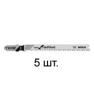 Пилка лобзиковая по дереву/ламинату, T101BF, 5 шт.,  BOSCH 2608634234