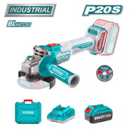 Углошлифмашина аккумуляторная, 20В, 1АКБ 4,0 А/ч, 3000/6000/9000 об/мин, 115 мм,   ...TOTAL TAGLI211541