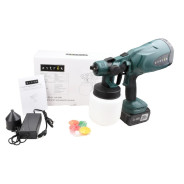 Краскопульт аккумуляторный, 20В, 1АКБ 4,0 А/ч,  сопло1,0/1,5/1,8/2,0 мм, нижний бачок 800мл,   ZKSG ...Zitrek 085-1030