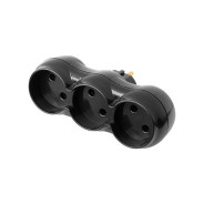 Разветвитель 3-местный (б/з, 16А, 250В) черный  BYLECTRICA РВ16-376ч