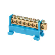 Шина "N" нулевая 6х9mm 8 групп с изолятором на DIN-рейку малая стойка  ...ЮПИТЕР JP7208-01