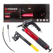 Шприц ручной+пневматический для нагнетания густой смазки 600мл в комплекте с жестким(L-180мм) и гибк...Forsage F-6636-6