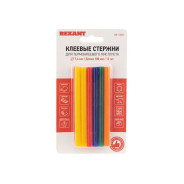 Стержни клеевые d=7,4 mm, L=100 mm, цветные (упак. 12 шт.), блистер  ...REXANT 09-1020