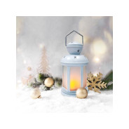 Фонарь декоративный 12х12х20,6 см, белый корпус, теплый белый цвет свечения с эффектом пламени свечи... NINGBO JIA SHE TRADING CO.,LTD. (Китай) 513-067