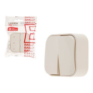 Выключатель 2 клав. (открытый, 10А) бежевый, Bailly,  LEIDEN ELECTRIC 806022