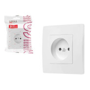 Розетка 1-ая (скрытая, б/з) белая, Steen  LEIDEN ELECTRIC 8760908060354