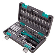 Набор инструментов, 1/4", Cr-V, S2, усиленный кейс, 47 предметов  ...Stels 14099